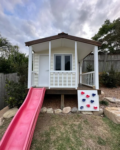 A children's cubby house painted by Kenny's Painting for a local Gold Coast family