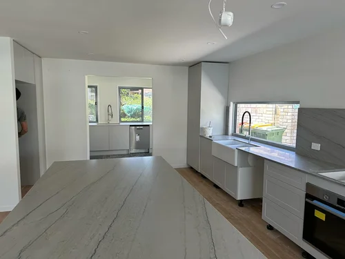 Freshly painted modern kitchen interior